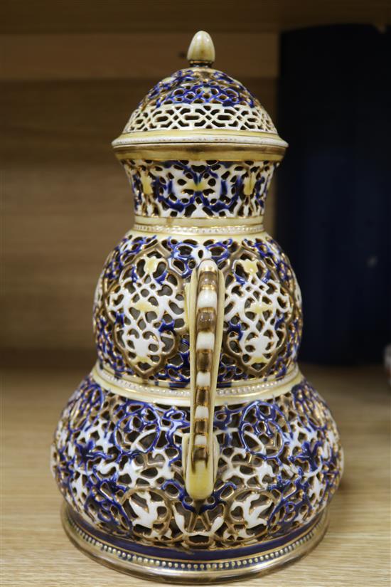 A Zsolnay vase and cover height 26cm